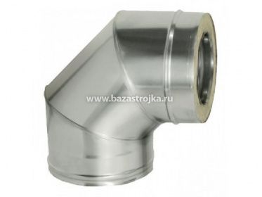 Колено-сендвич ф115/200 мм 90 град. нерж./оц. 0.5/0.5мм Огнерус