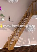 Лестница деревянная межэтажная ЛЕС-12 (прямая) 