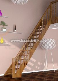 Лестница деревянная межэтажная ЛЕС-12 (прямая) 