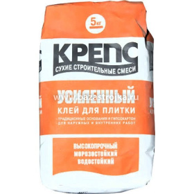 Клей для плитки КРЕПС усиленный БЕЛЫЙ 5 кг