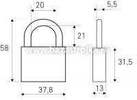 Замок навесной HG-340 3кл. СТАНДАРТ