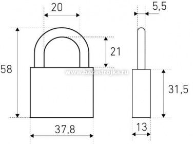 Замок навесной HG-340 3кл. СТАНДАРТ