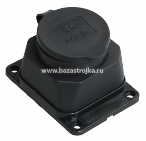 Розетка каучук наружной установки с защитной крышкой ОМЕГА IP44 16А 250В (РБп13-1-0м)