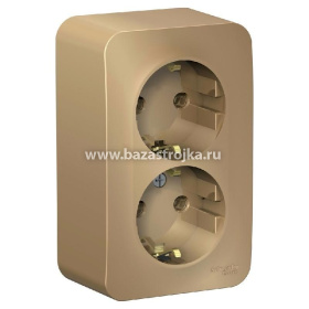 Розетка ОП 2 гнезда с/з ТИТАН BLANCA