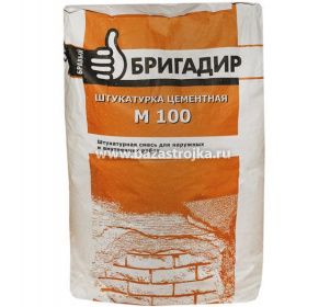 Штукатурка цементная БРАВЫЙ БРИГАДИР М100  25 кг
