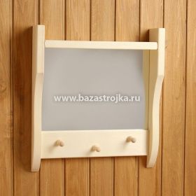 Зеркало резное с 1 полкой и 3 крючками, 45×50×10 см 