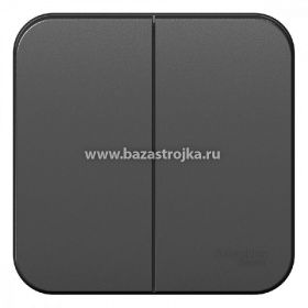 Выключатель ОП 2кл АНТРАЦИТ BLANCA