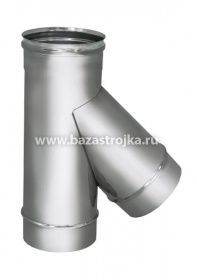 Тройник ф120 мм 45 град. нерж. (430/0,5мм)