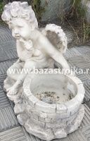 Статуя бетонная АНГЕЛ С БОЧОНКОМ