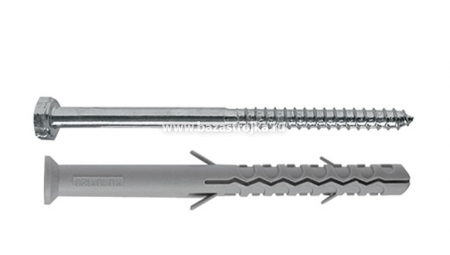 Дюбель пластиковый с шипами (К) 12,0х 70 с шурупом 8х 90 уп. 2 шт SteelRex