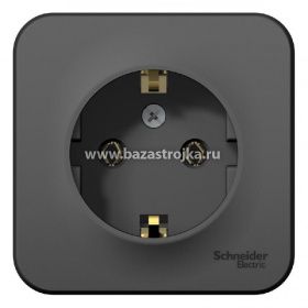 Розетка ОП 1 гнездо с/з АНТРАЦИТ BLANCA