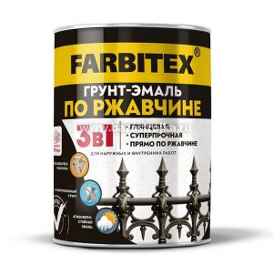 Грунт-эмаль по ржавчине БЕЛАЯ 0,8 кг FARBITEX