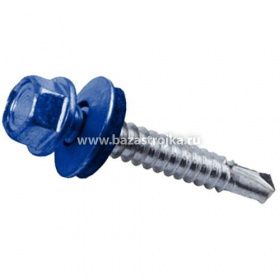 Саморезы кровельные RAL 4,8х70 по дереву уп 50 шт 5005 синий 