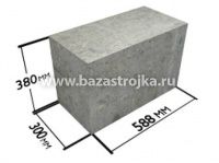 Блок полистерол бетонный 300х380х588 Д400 Поддон  1,6 м3 (24шт)