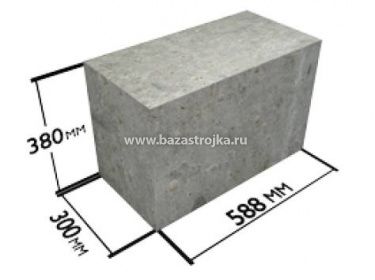 Блок полистерол бетонный 300х380х588 Д400 Поддон  1,6 м3 (24шт)