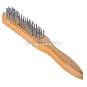 Щетка кордовая 4-рядная стальная с деревянной ручкой БИБЕР 70940