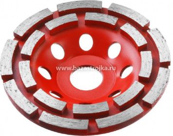 Чашка алмазная шлифовальная по бетону сегментная двухрядная, 125мм