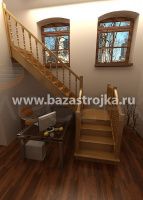 Лестница деревянная межэтажная ЛЕС-04 (поворот 90°)
