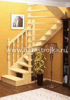 Лестница деревянная межэтажная ЛЕС-03 (поворот 180°)