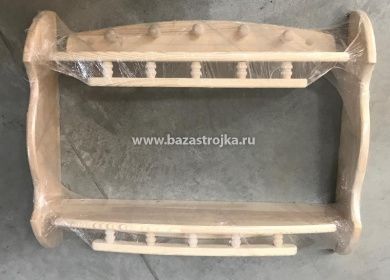 Полка ПРЯМАЯ 2-ярусная большая с 5-ю вешалками (в495 х ш620)