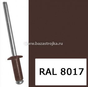 Заклепки вытяжные RAL 8017 коричневые 3,2х8мм упак 20шт