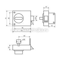 Замок накладной ЗН2А серебро АЛЛЮР