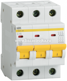 Автомат D16/3П 4.5кА ИЭК
