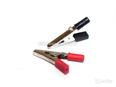 Зажим КРОКОДИЛ ЗК 15А 75мм красный ТДМ (А)