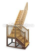 Лестница деревянная межэтажная ЛЕС-04 (поворот 90°)