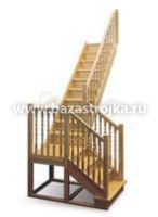 Лестница деревянная межэтажная ЛЕС-04 (поворот 90°)