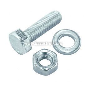 Болт  М8х 30 с гайкой и шайбой уп.  4 шт. SteelRex (DIN 933 кл 5,8)