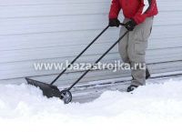 Движок для снега пластмас. на колесиках ал. планка 800х440