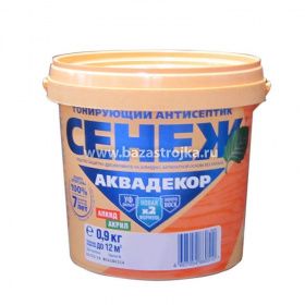 Антисептик Сенеж Аквадекор 102 бесцветный, 0,9кг алкид+акрил