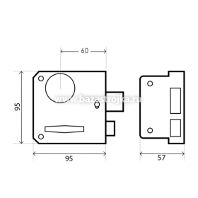 Замок накладной ЗН3А серебро АЛЛЮР