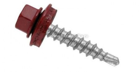 Саморезы кровельные RAL 5,5х19 по металлу уп 50 шт 3011 вишня 