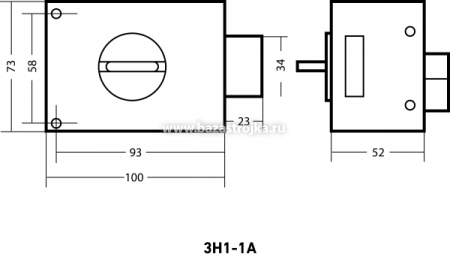 Замок накладной ЗН1-1 А серебро АЛЛЮР