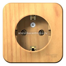 Розетка ОП 1 гнездо с/з ЯСЕНЬ BLANCA