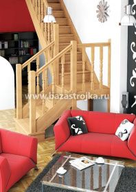 Лестница деревянная межэтажная ЛЕС-04 (поворот 90°)