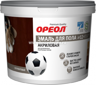 Эмаль акриловая  д/пола венге 2,3 кг ОРЕОЛ