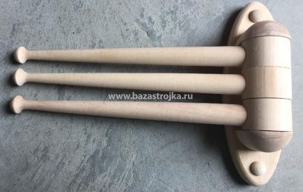 Вешалка банная для полотенец 3 планки БЕРЕЗА