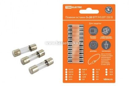 Вставка плавкая ВПБ6 5х20 0,25А TDM