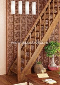 Лестница деревянная межэтажная ЛЕС-12 (прямая) 