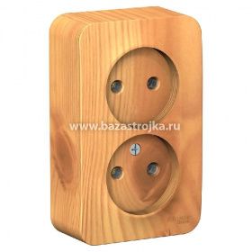 Розетка ОП 2 гнезда б/з ЯСЕНЬ BLANCA