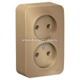 Розетка ОП 2 гнезда б/з ТИТАН BLANCA