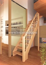 Лестница деревянная межэтажная ЛЕС-715 (поворот 90°)