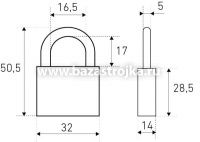 Замок навесной HG-330 3кл. СТАНДАРТ