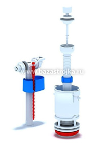 Арматура бачка (КОМПЛЕКТ) шток пластик, боковая, АНИ WC4050 ЭКОНОМ