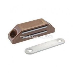 Защелка магнитная мебельная усиленная 74х15 большая (коричн) SANBERG
