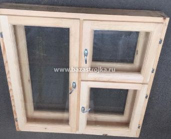 Блок оконный 1000х1000х150 (двойная рама, фурнитура) СОСНА 