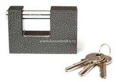 Замок навесной Апекс PD-03-60 чугун, дуж (d=9) резин кольца, авт, 3 англ. ключа